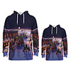 Daddy and Me Active Santa Claus Graphic 3D Print Print Long Sleeve Regular Hoodie Sweatshirt Purple