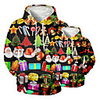 Daddy and Me Active Santa Claus Graphic 3D Print Print Long Sleeve Regular Hoodie Sweatshirt Rainbow