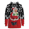 Daddy and Me Active Santa Claus Graphic 3D Print Print Long Sleeve Regular Hoodie Sweatshirt Red