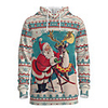 Daddy and Me Active Santa Claus Graphic 3D Print Print Long Sleeve Regular Hoodie Sweatshirt White