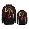 Daddy and Me Active Santa Claus Graphic 3D Print Print Long Sleeve Regular Hoodie Sweatshirt Wine