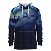 Daddy and Me Basic 3D Print Animal Print Long Sleeve Regular Hoodie Sweatshirt Dusty Blue