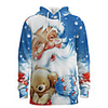 Daddy and Me Basic Santa Claus 3D Print Animal Print Long Sleeve Regular Hoodie Sweatshirt Blue