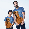 Daddy and Me Blue Summer Active Print Graphic Animal Short Sleeve Family Sets miniinthebox