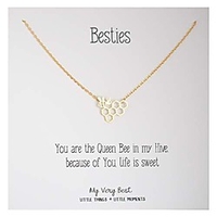 dainty bee on beehive necklace (gold plated brass)