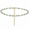 dainty evil eye necklace for women, colorful evil eye beaded choker necklaces for girls (silver colorful evil eye)