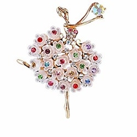 daisy jewelry womens ballet dancer ballerina brooch elegant rhinestone crystal brooch pin girl jewelry (colorful) miniinthebox