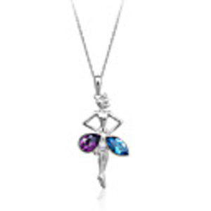 Dance Girl Crystal Pendant Necklace