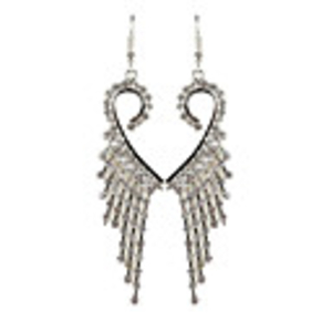 Dancing Wing Dangly Rhinestone Fully-Jewelled Earring