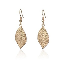 Dangle Earring for Women, Leaf Drop Earring with Girls Rose Gold or Silver Plated Earring Stainless Steel Earring (Gold Plated)