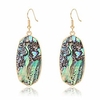 dangle earrings for women mottled resin acrylic earrings rhombus drop hook earring for girls (multicolor)