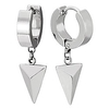 Dangling Triangle Pyramid Huggie Hinged Earrings for Men Women,  Stainless Steel,  2pcs