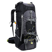Daofeng 70 L Hiking Backpack Breathable Rain Waterproof Fast Dry High Capacity Outdoor Fishing Hiking Camping Polyester Nylon Black Fuchsia Green
