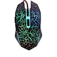 DAREU E12 Wired USB Optical Gaming Mouse Led Light 800/1200/1600/2400 dpi 4 Adjustable DPI Levels 6 pcs Keys