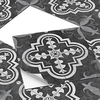 Dark Black Portuguese Pattern Thickened And Sticky Matte Floor Stickers Bathroom Non-slip Floor Renovation Stickers Kitchen Plus Sticky Oil-proof Floor Stickers miniinthebox
