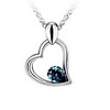 Dark Blue Shining Crystal And Platinum Plated Alloy Pendant Necklace