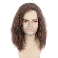 Dark Brown Men Wig Long Male Type Short Layer HairToupee Halloween Fluffy miniinthebox