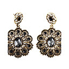 Dark Golden Sunflower Gem-Studded Resin Earrings