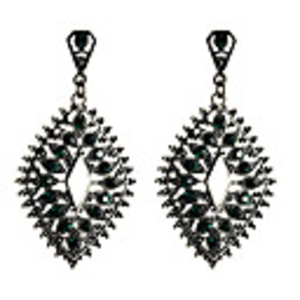 Dark Green Rhombus Turquoise Earrings