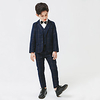 Dark Navy Linen / Cotton Blend Ring Bearer Suit - 1 set Includes Coat / Vest / Pants