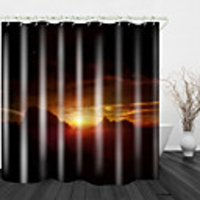 Dark Night Mountain Sunset Digital Printing Shower Curtain Shower Curtain Shower Curtains amp; Hooks Modern Polyester New Design
