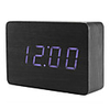 Dark Wooden Design White Light Desktop Alarm Clock Calendar Thermometer (100-240V/4xAA)