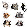 Dawasaru Black Cat Dog Torn Metal Car Sticker Waterproof Personalized Decal Laptop Truck Motorcycle Auto Accessories PVC
