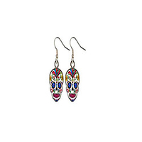 day of the dead sugar skull earrings - assorted colors (white skulls)