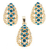Deal Apple Inserted Green Zircon Earring and Pendant Jewelry Set