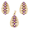 Deal Apple Inserted Purple Zircon Earring and Pendant Jewelry Set