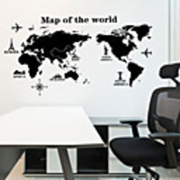 Decorative Wall Stickers - Map Wall Stickers Landscape Living Room / Bedroom / Kitchen / Re-Positionable