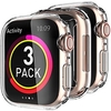 Delidigi 2 Pack Waterproof Apple Watch Case 44mm 40mm Series 6 5 4 SE with Tempered Glass Apple Watch Screen Protector Full Coverage Hard PC Cover 44mm 40mm (40mm clear) miniinthebox