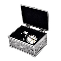 deluxe working movable mechanical watch movement cufflinks (hand wound movement cufflinks w/jewelry box)