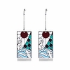 demon slayer tanjiro earrings - kimetsu no yaiba statement acrylic drop earrings - good ideal for women and girl (blue)