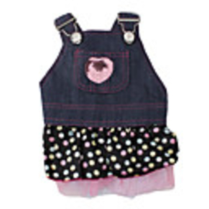 Denim Suspender Style Skirt for Dogs (XS-XL,  Blue)