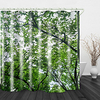 Dense Green Leaves Digital Print Waterproof Fabric Shower Curtain for Bathroom Home Decor Covered Bathtub Curtains Liner Includes with Hooks