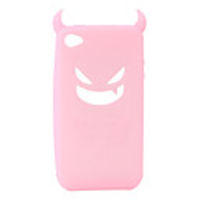 Devil Protective Silica Gel Case for iPhone4 - Pink
