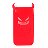Devil Protective Silica Gel Case for iPhone4 - Red