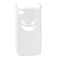 Devil Protective Silica Gel Case for iPhone4 - White