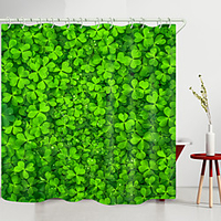 Dewy Clover Digital Printing Shower Curtain Shower Curtains Hooks Modern Polyester New Design