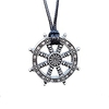 dharma wheel of life samsara buddhist amulet pendant talisman (silver color)