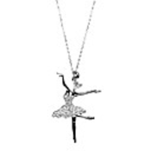 Diamond Ballet Girl Pendant Alloy Necklace