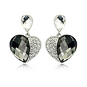 Diamond Inlaid Heart Shape Zircon Ear Studs