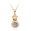 Diamond Inlaid Money Bag Pendant Necklace