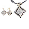 Diamond Metal Oil Drip Earring Nacklace Suit