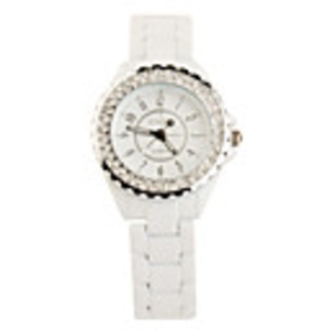Diamond Quartz Wrist Watch with Stainless Steel Band For Women