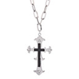 Diamond-studded Cross Alloy Necklace