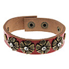 Diamond-studded Flower Leather Bracelet