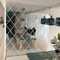 Diamonds 3D Mirror Stickers Acrylic Triangles Self-adhesive DIY Wall Mirror Stickers for Living Room Home Art Decor 17/32/58pcs miniinthebox