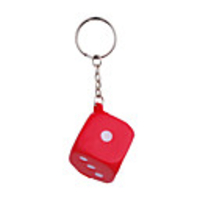 Dice Style Keychain with Soft Plastic Material-Red